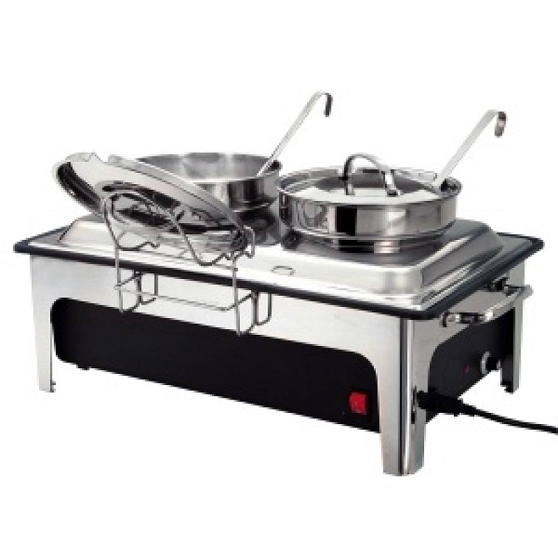 Chafing dish polévkový se dvěma hrnci - 2 x 4 litry