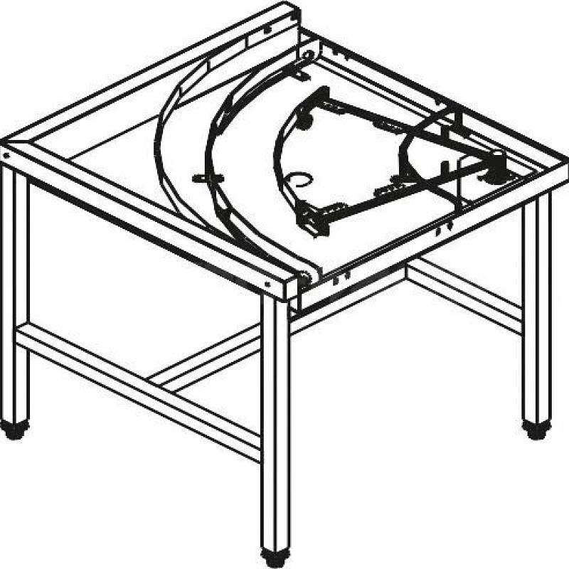 Stůl rohový 90° mechanizovaný 850 x 850 x 850 mm