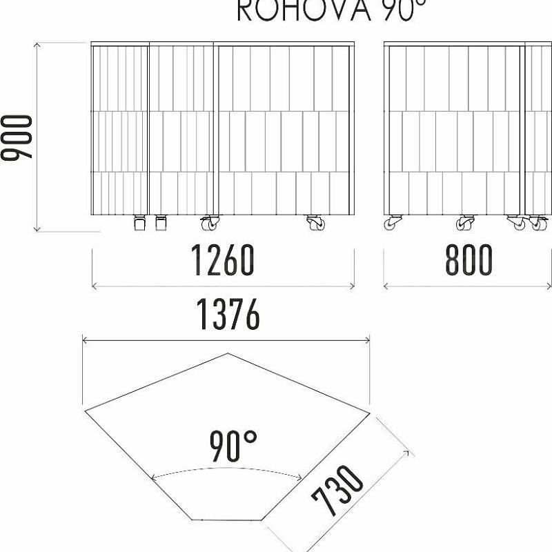 Neutrální rohový modul 90 NE 90°