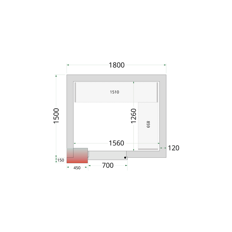 Panely ke stavebnicovým boxům 120 mm TEFCOLD CR 180x150x220