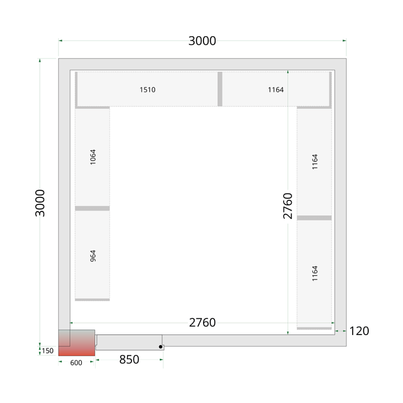 Panely ke stavebnicovým boxům 120 mm CR 300x300x220 WD