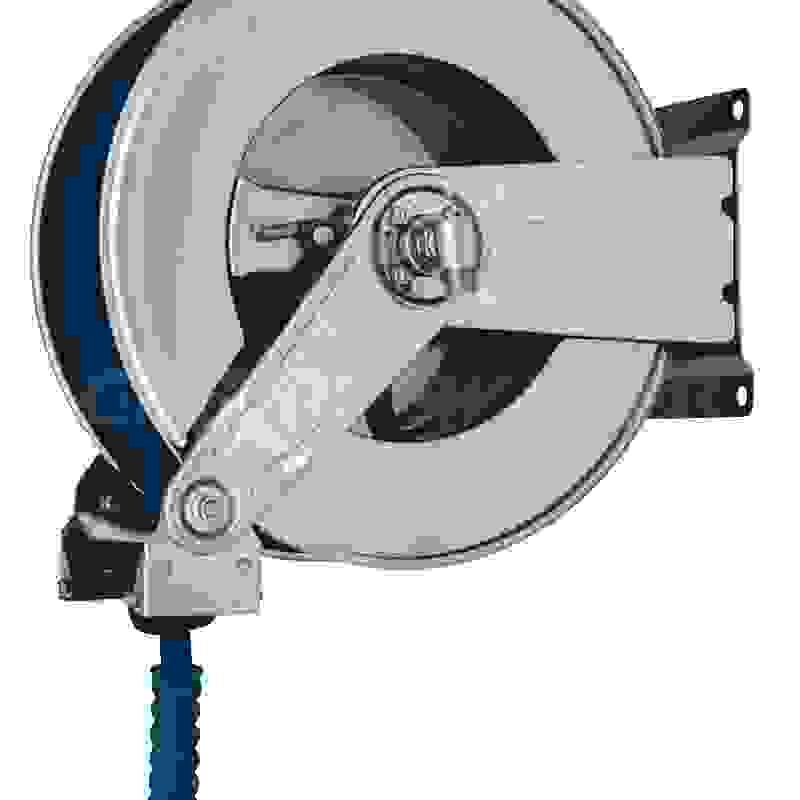 Buben samonavíjecí s hadicí 20m 1/2". modrá (max.160 bar / +135°C)