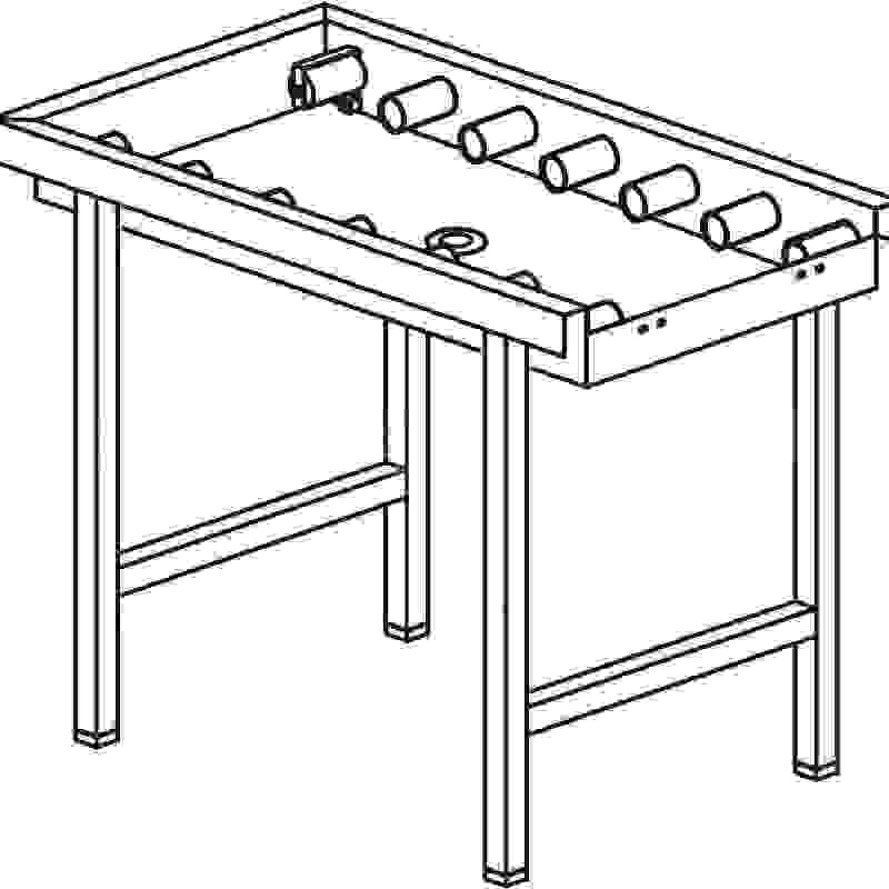 Stůl válečkový s vanou 1600 x 650 x 850 mm